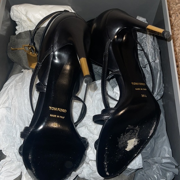 Tom Ford Shoes | Tom Ford Padlock Strappy Heels | Color: Black | Size: 39.5 - Picture 7 of 7